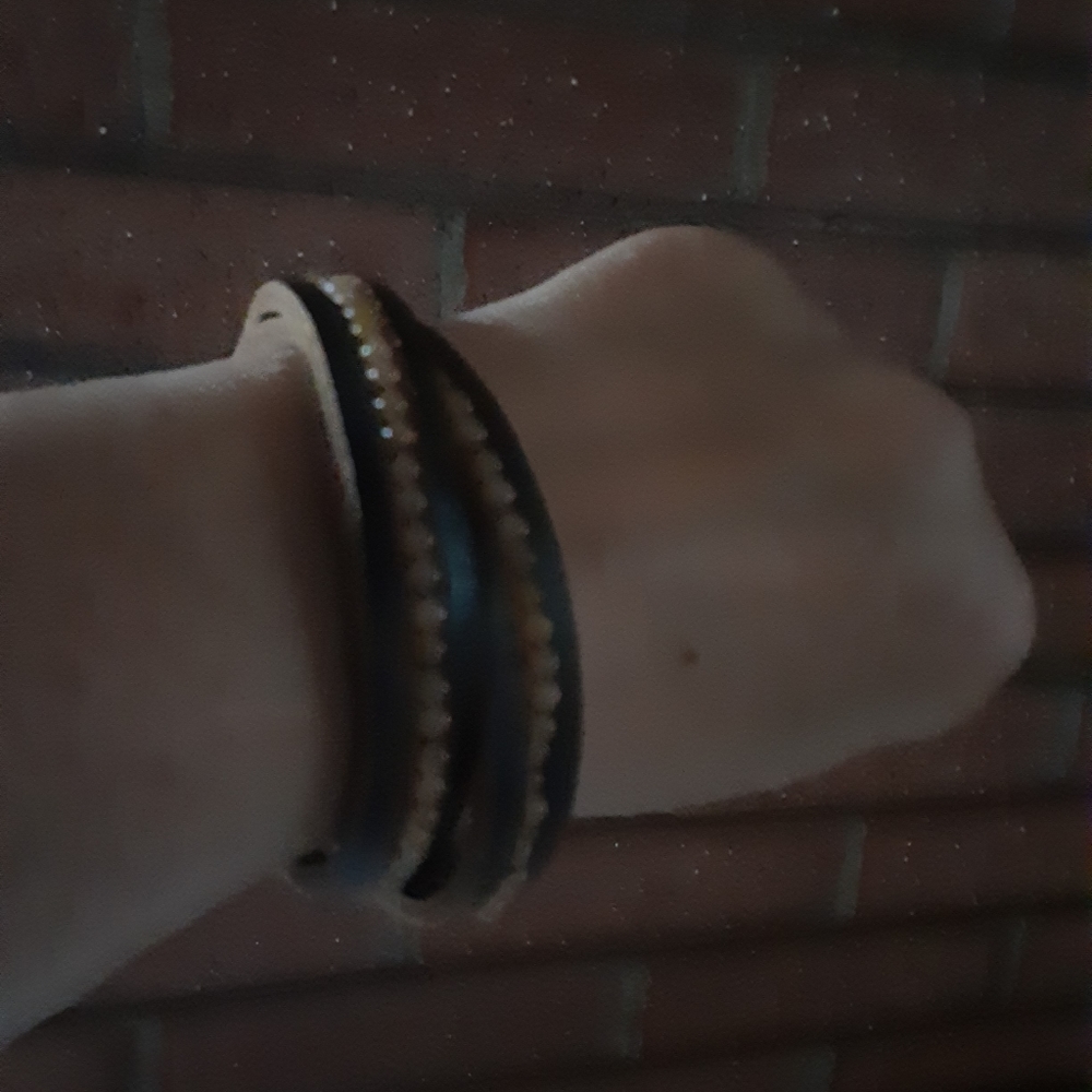 Leather and Bead Cuff Style Bracelet